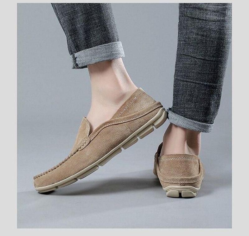 Casual Zomerse Suède Loafers Instappers Heren