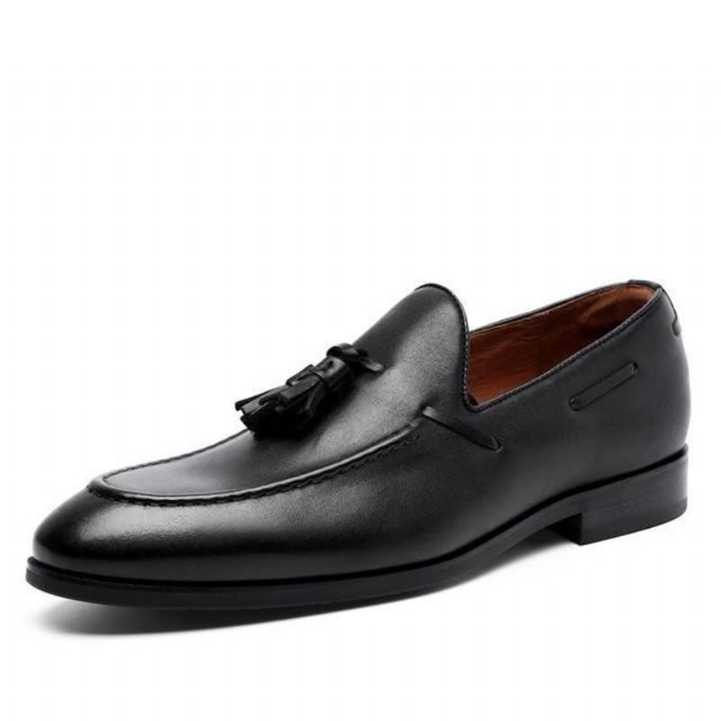 Elegante Leren Loafers Met Kwastjes Instappers Heren