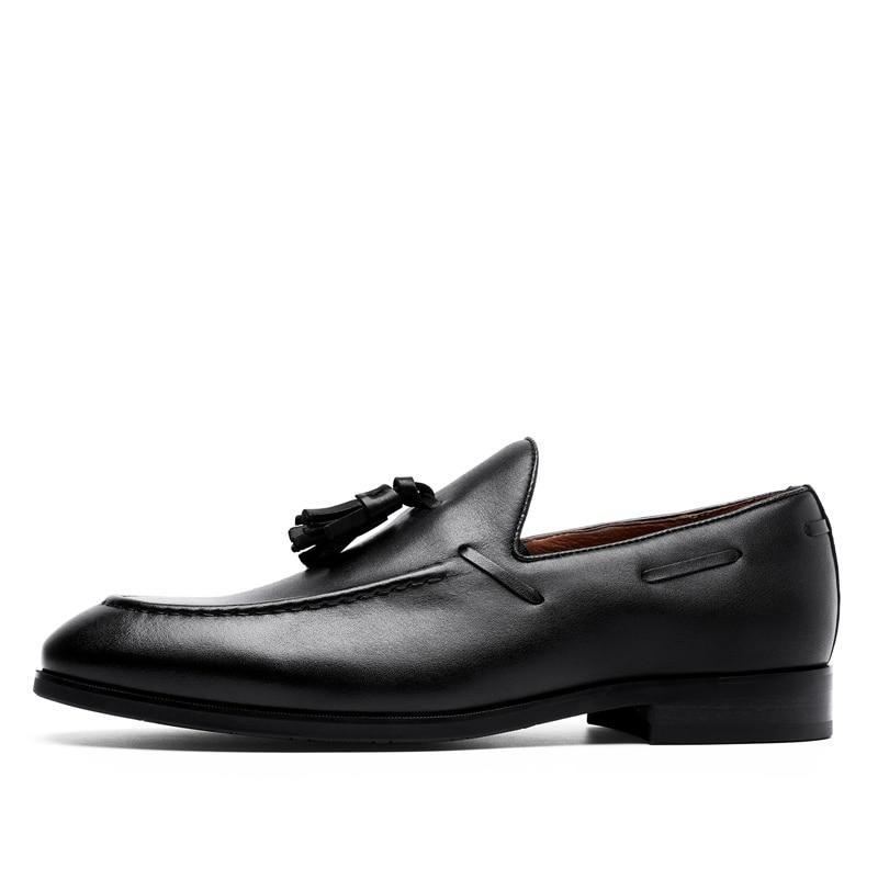 Elegante Leren Loafers Met Kwastjes Instappers Heren