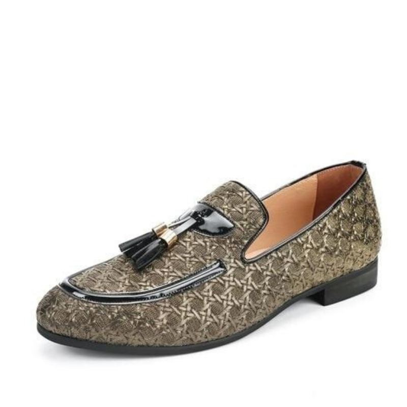 Elegante Loafers Van Gevlochten Leer Instappers Heren