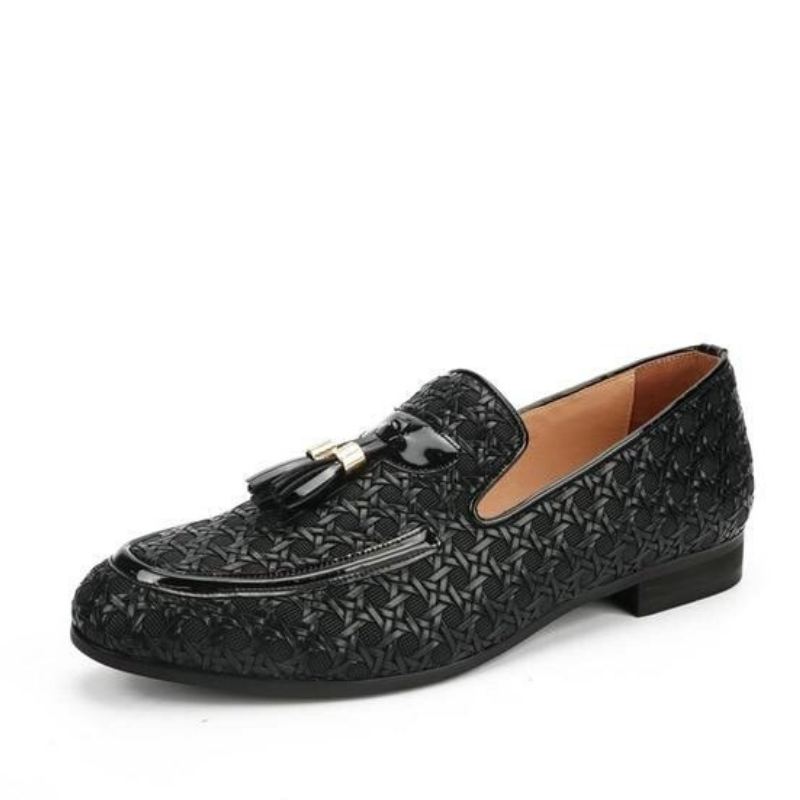 Elegante Loafers Van Gevlochten Leer Instappers Heren