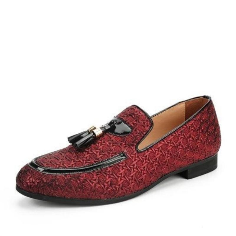 Elegante Loafers Van Gevlochten Leer Instappers Heren