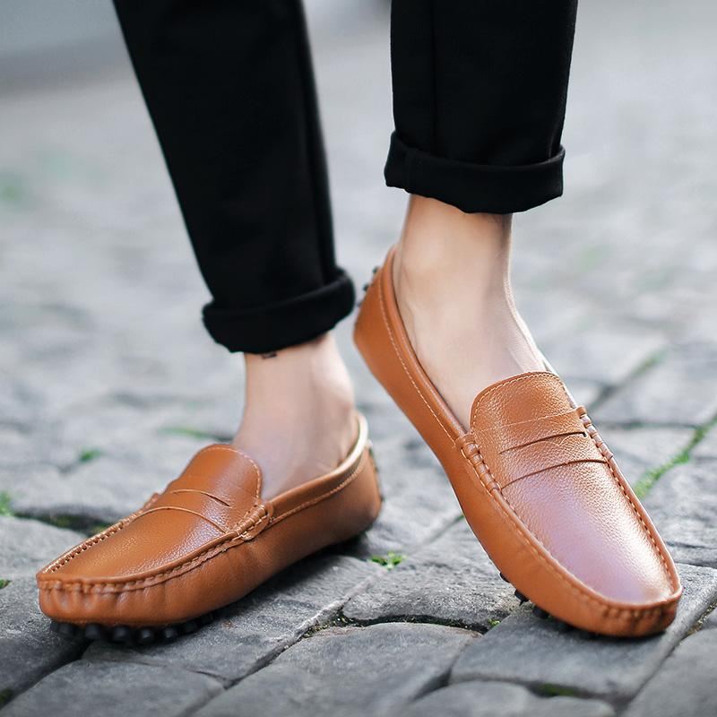 Heren Instappers Loafers Van Echt Leer Met Spikes