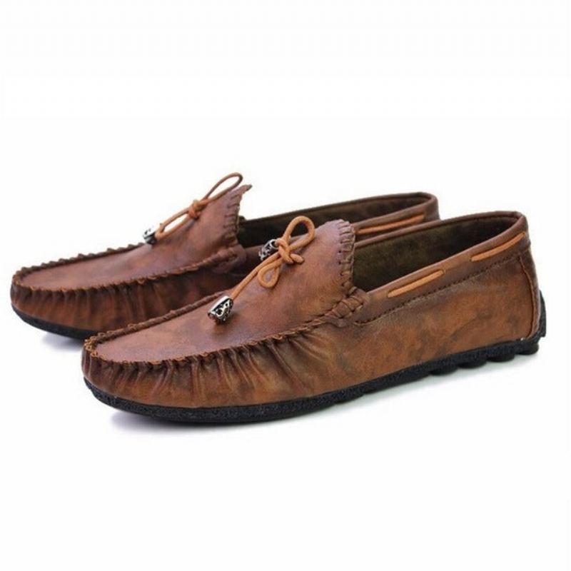 Heren Instappers Premium Platte Leren Loafer Mocassin