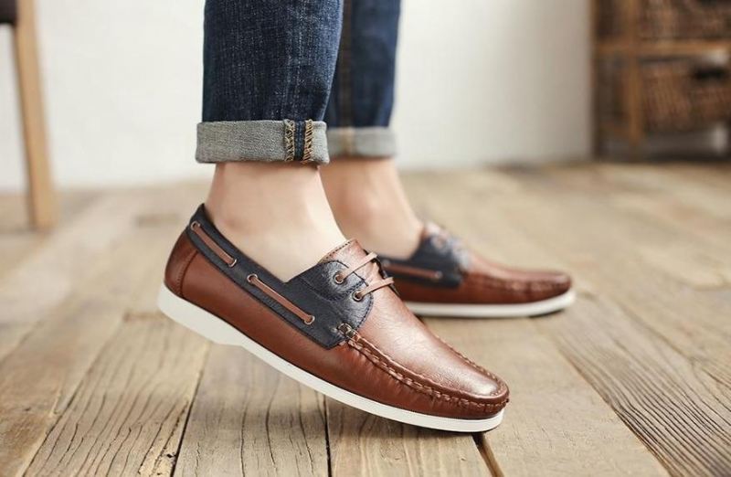 Heren Leren Mocassins Met Modieuze Veters