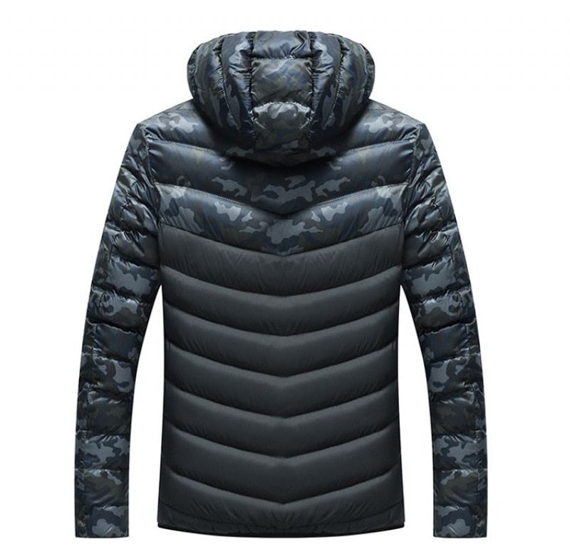 Camouflage Warme Parka Met Capuchon Jassen Heren