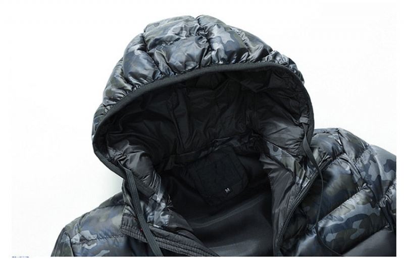 Camouflage Warme Parka Met Capuchon Jassen Heren