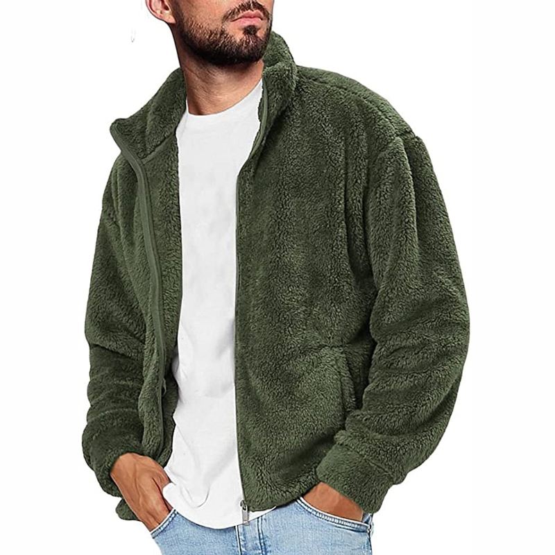 Heren Jassen Dikker Warme Fleece Donzige Sherpa Jas