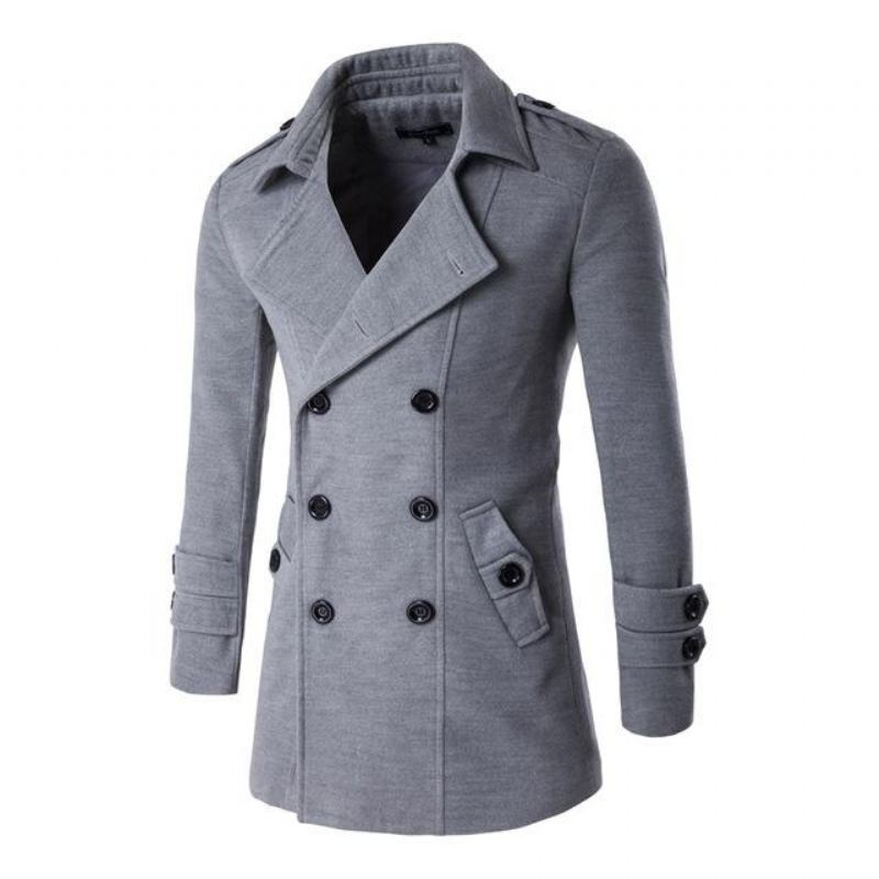 Heren Jassen Double-breasted Peacoat Van Wolblends