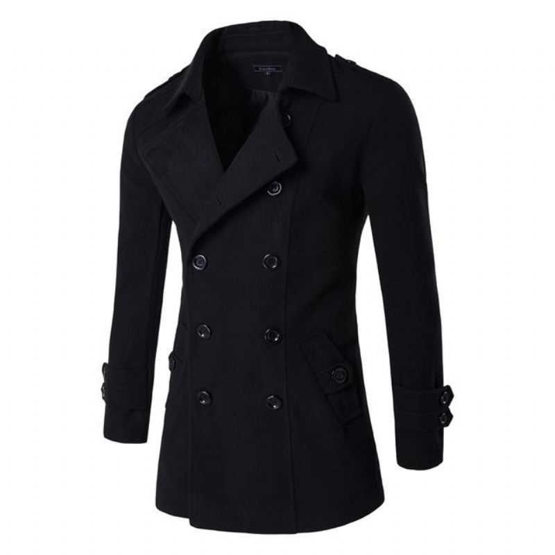 Heren Jassen Double-breasted Peacoat Van Wolblends