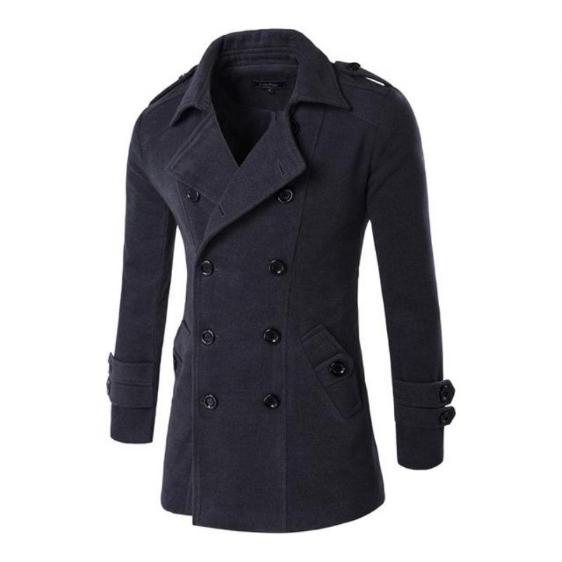 Heren Jassen Double-breasted Peacoat Van Wolblends