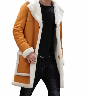 Heren Jassen Parka Fall Warm Effen Pocket Lange Trenchcoat