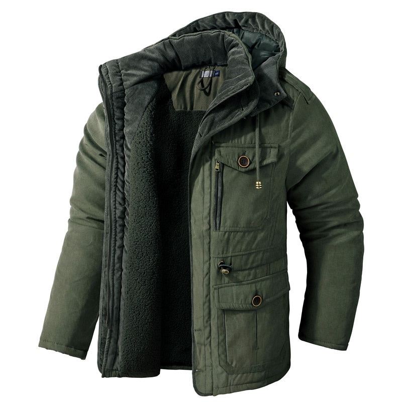 Heren Jassen Polar Winter Dikke Fluwelen Parka Met Capuchon