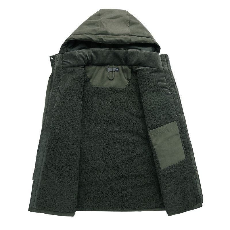 Heren Jassen Polar Winter Dikke Fluwelen Parka Met Capuchon