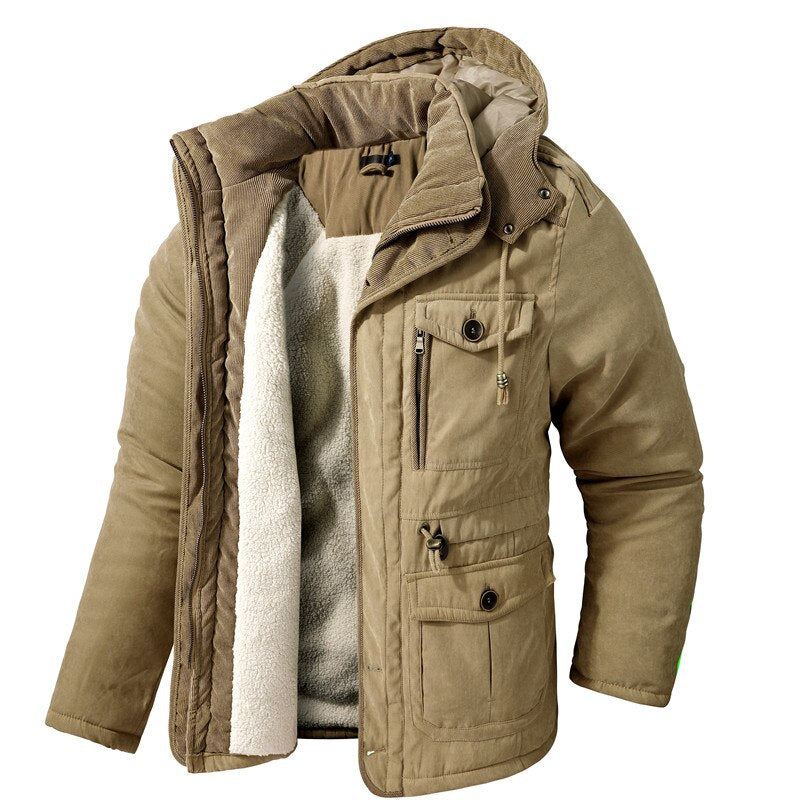 Heren Jassen Polar Winter Dikke Fluwelen Parka Met Capuchon