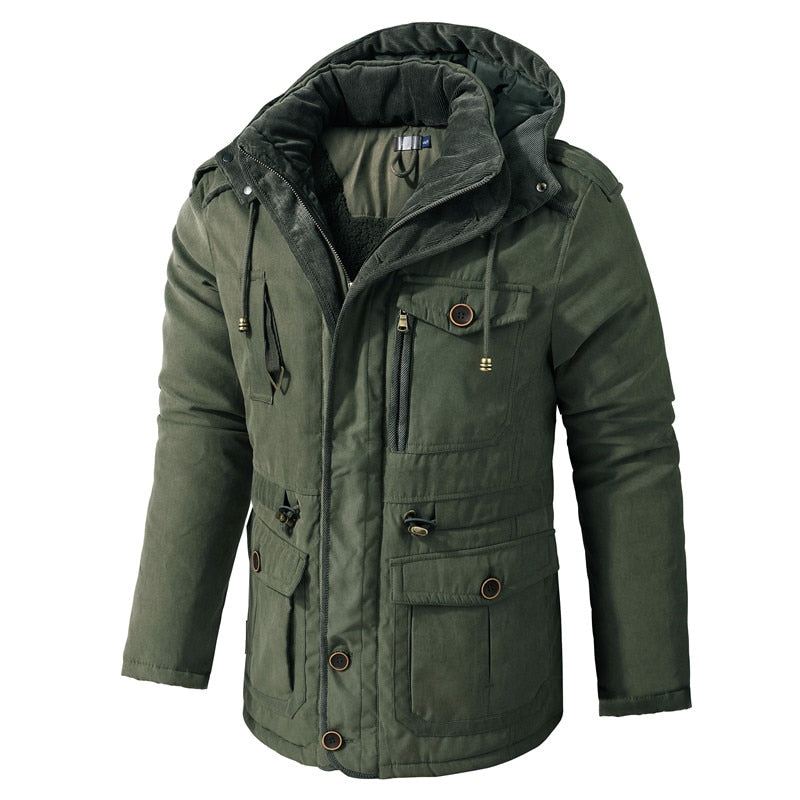 Heren Jassen Polar Winter Dikke Fluwelen Parka Met Capuchon