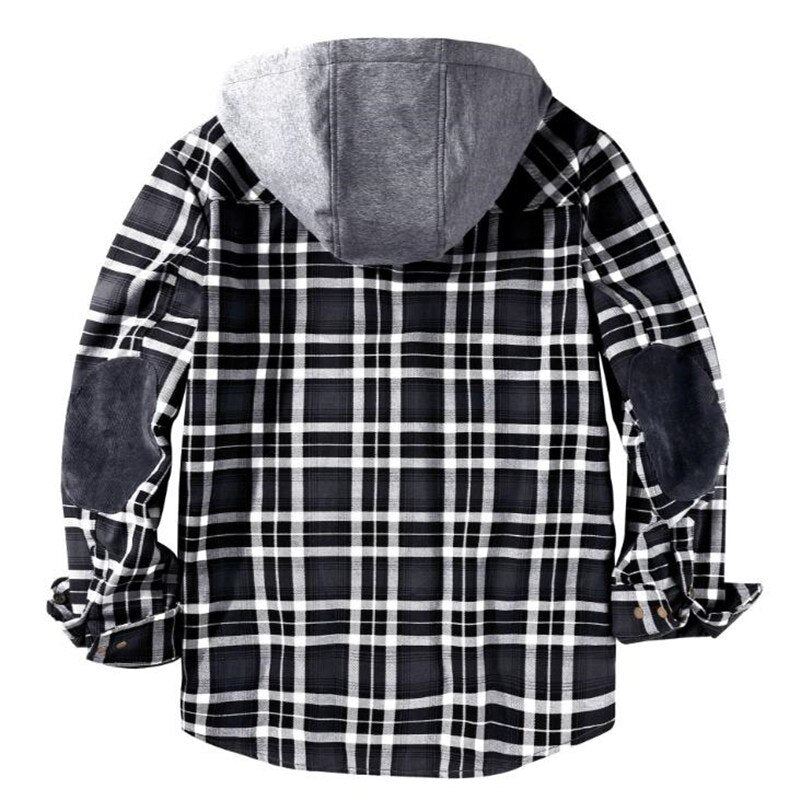 Heren Jassen Winter Casual Geruit Fluwelen Jack Met Capuchon