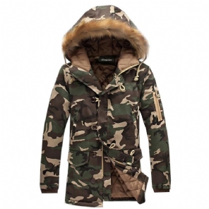 Heren Jassen Wintercamouflage Bontcapuchon Parka