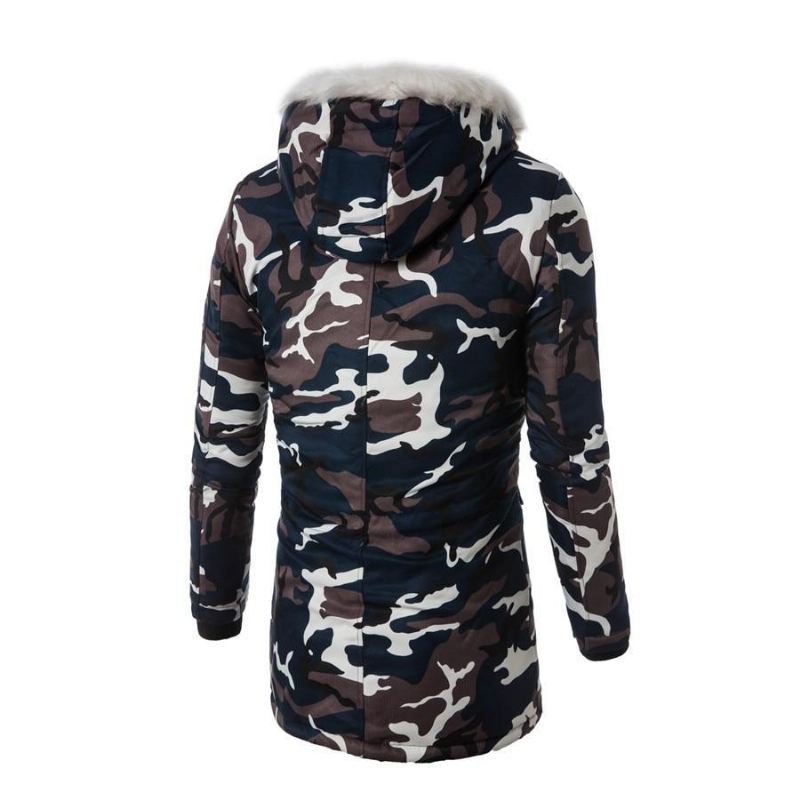 Heren Jassen Wintercamouflage Bontcapuchon Parka