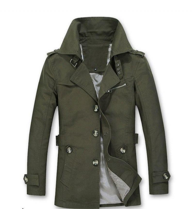 Herfst Trenchcoat Fashion Design Jassen Heren