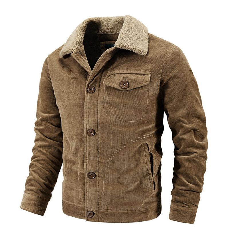 Klassiek Corduroy Fleece Warm Jack Jassen Heren