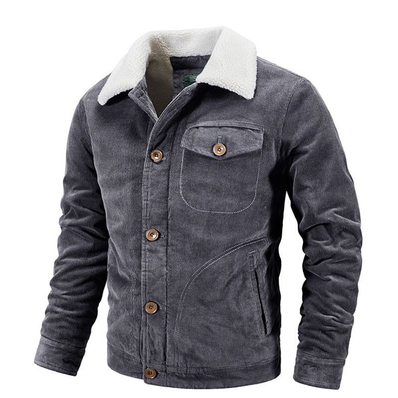 Klassiek Corduroy Fleece Warm Jack Jassen Heren