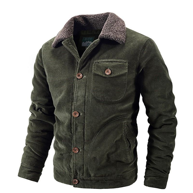 Klassiek Corduroy Fleece Warm Jack Jassen Heren