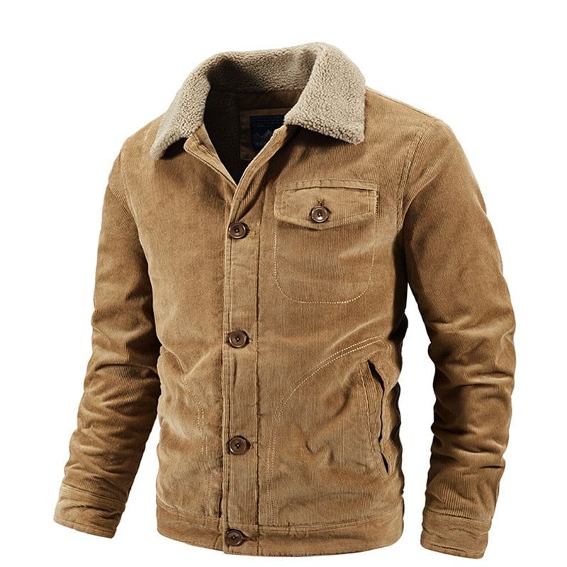 Klassiek Corduroy Fleece Warm Jack Jassen Heren