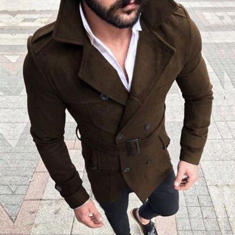 Trench Reefer Double Breasted Peacoat Jassen Heren