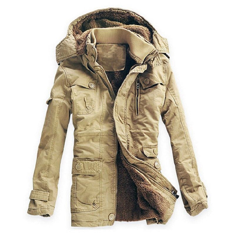 Warme Katoenen Fleece Parka Jassen Heren