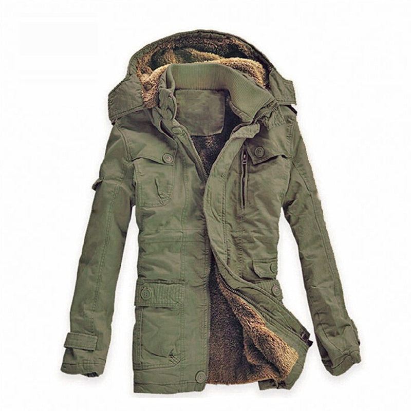 Warme Katoenen Fleece Parka Jassen Heren