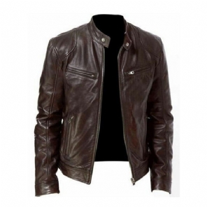 Leren Jasjes Heren 2024 Motorcycle Street Style Leren Jas