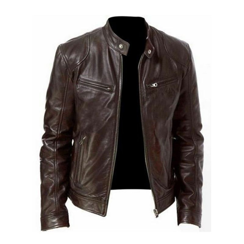 Leren Jasjes Heren 2024 Motorcycle Street Style Leren Jas