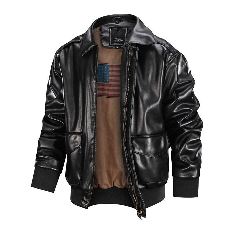 Leren Jasjes Heren American Soft Air Force Leren Pilotenjack