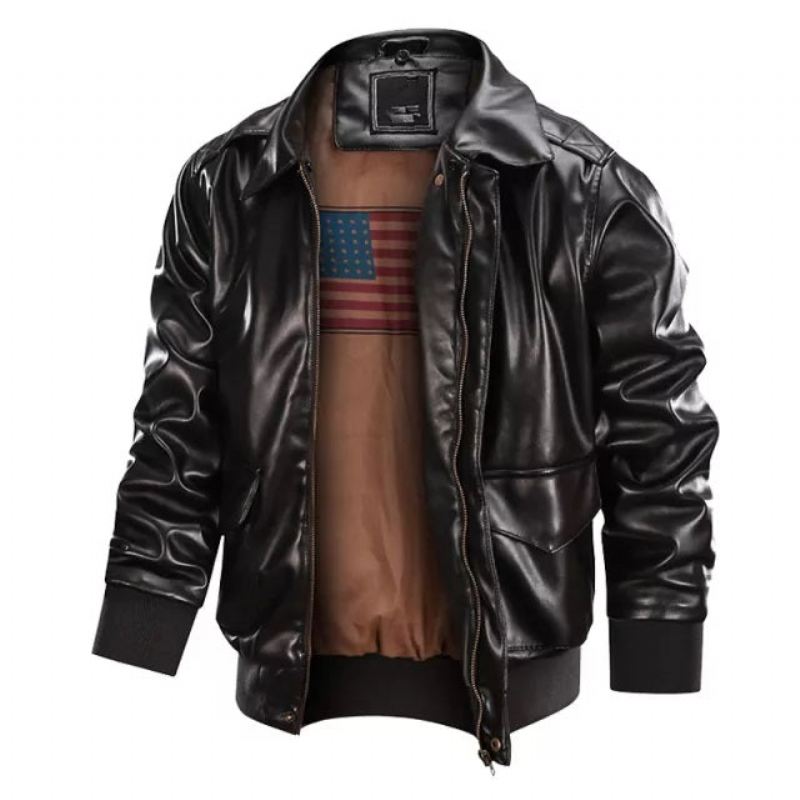 Leren Jasjes Heren American Soft Air Force Leren Pilotenjack