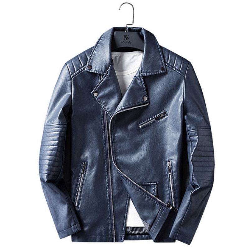 Leren Jasjes Heren Pu-leer Streetwear Moto-jack