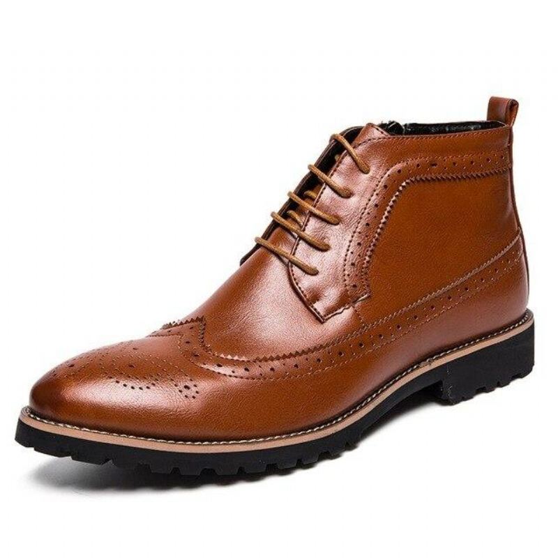 Enkel Brogues Laarzen Heren Met Rits