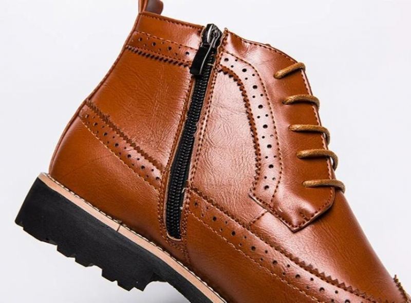 Enkel Brogues Laarzen Heren Met Rits