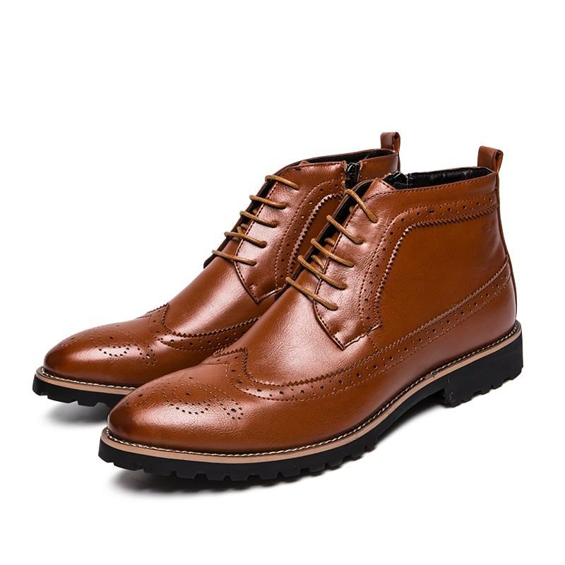 Enkel Brogues Laarzen Heren Met Rits