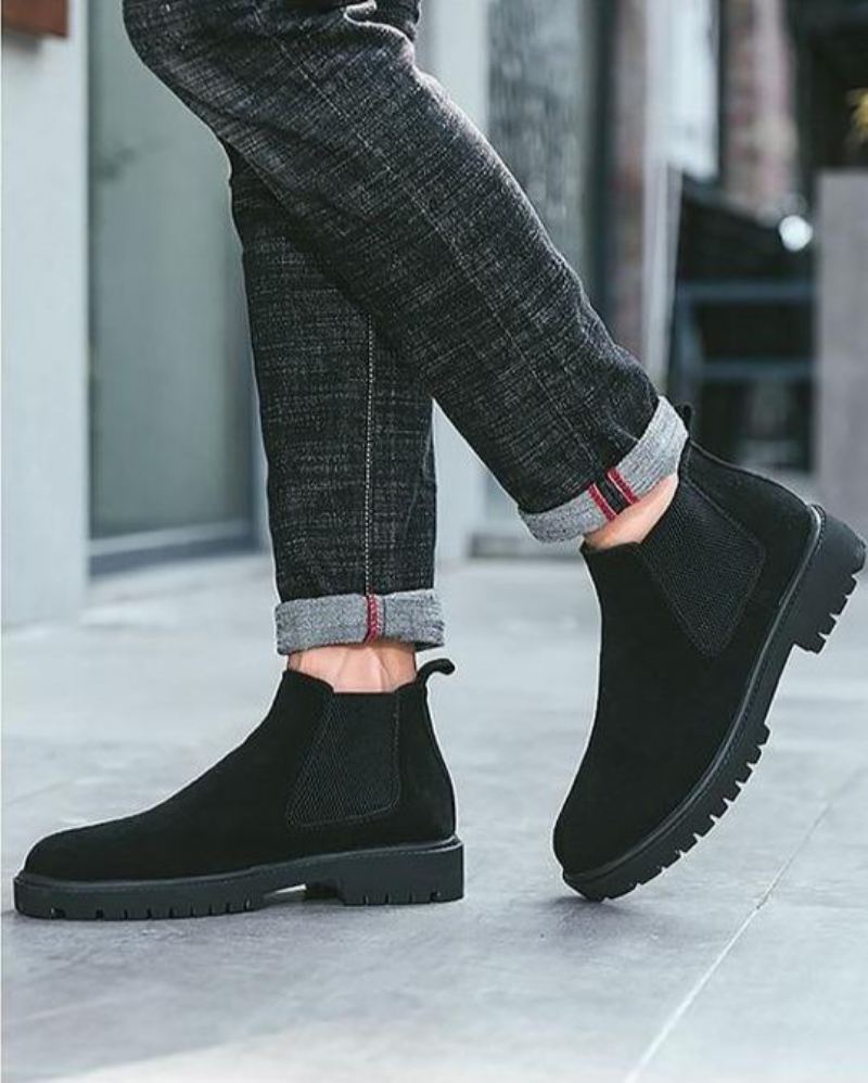 Heren Laarzen Chelsea Boots Suède Leer