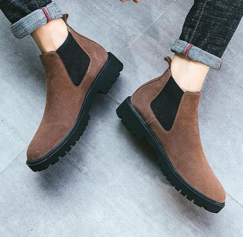 Heren Laarzen Chelsea Boots Suède Leer