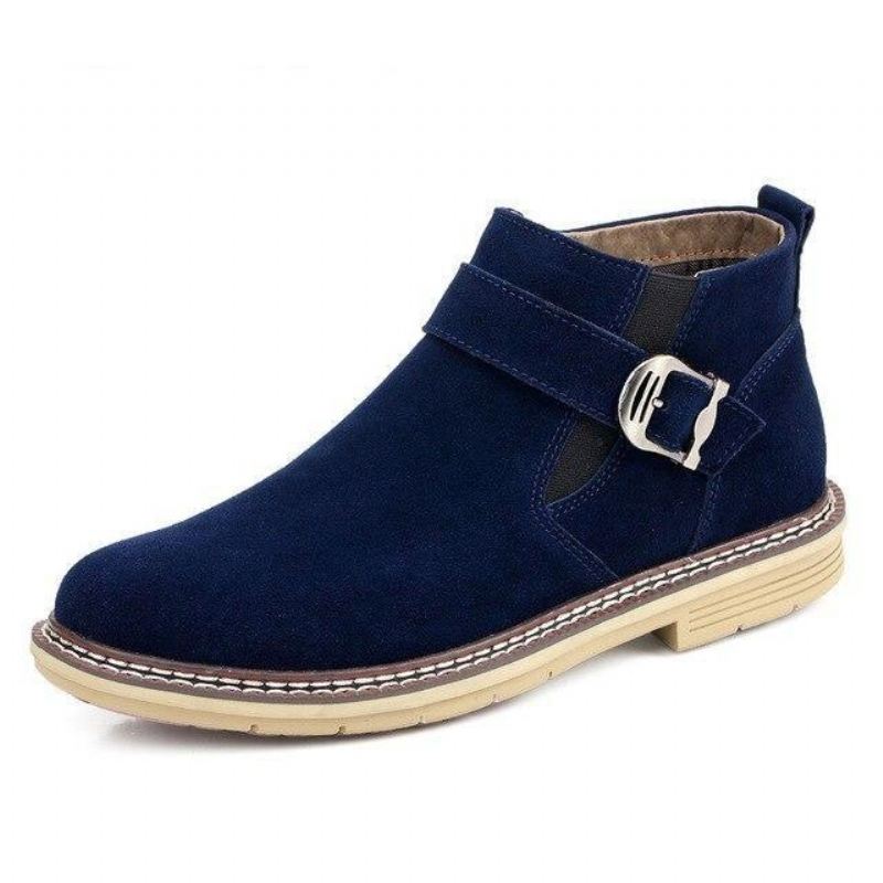 Heren Laarzen Chelsea Boots Van Echt Leer Met Gespriem