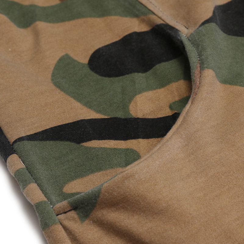 Camouflage Hiphop Vest Met Capuchon Pullovers Heren