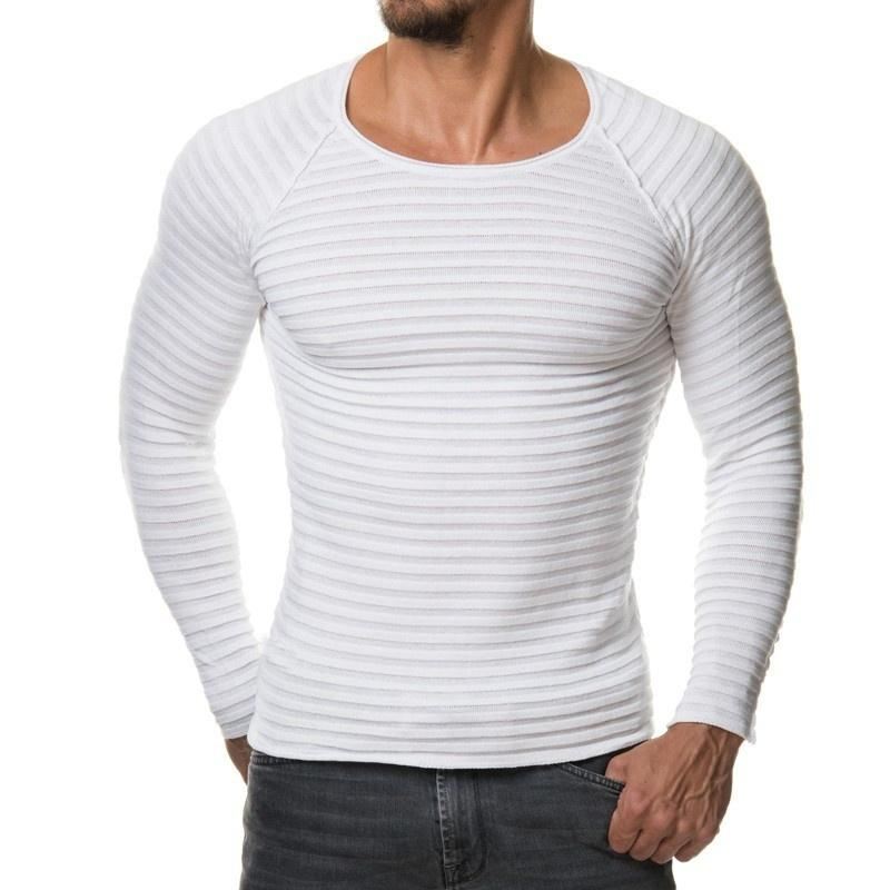 Verticale Strepen Hedging O-hals Pullover Shirts Pullovers Heren