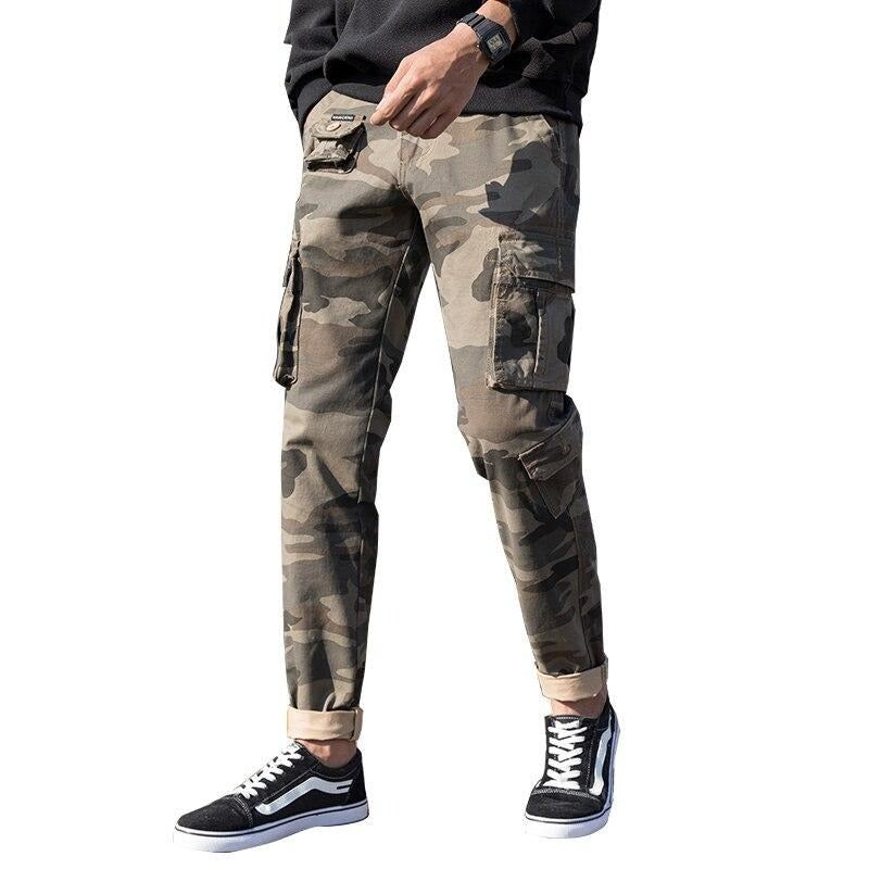 Broek Heren Designer Katoenen Camo Cargobroek