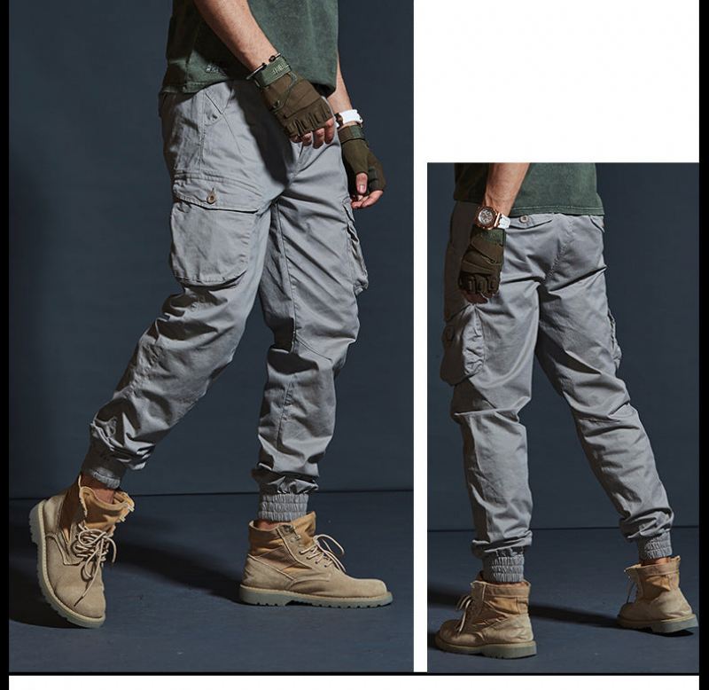 Broek Heren Elasticiteitsbroek In Militaire Stijl