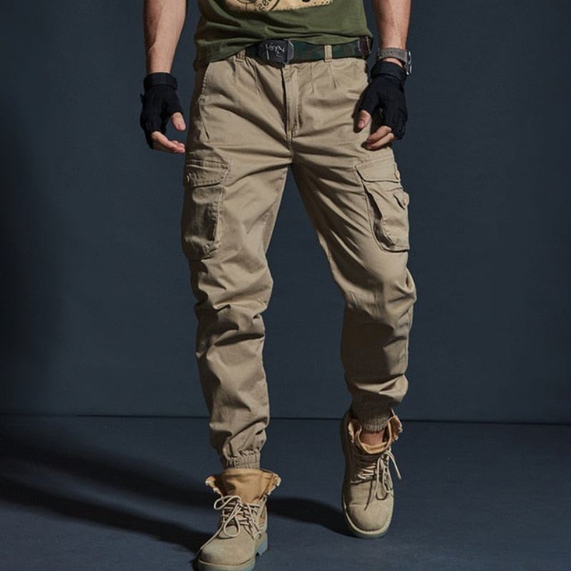 Broek Heren Elasticiteitsbroek In Militaire Stijl