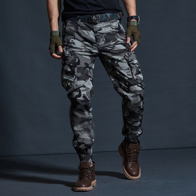 Broek Heren Elasticiteitsbroek In Militaire Stijl