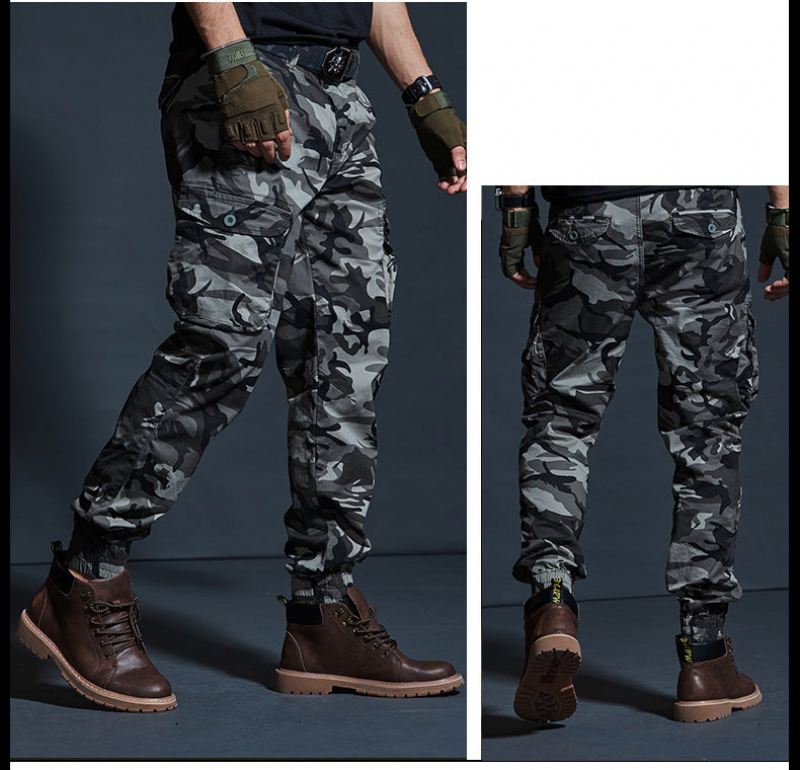 Broek Heren Elasticiteitsbroek In Militaire Stijl