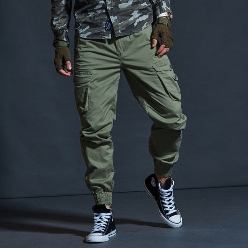 Broek Heren Elasticiteitsbroek In Militaire Stijl